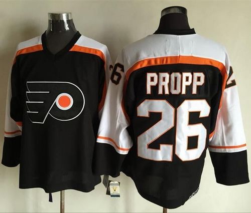 Flyers #26 Brian Propp Black CCM Throwback Stitched NHL Jersey - Click Image to Close